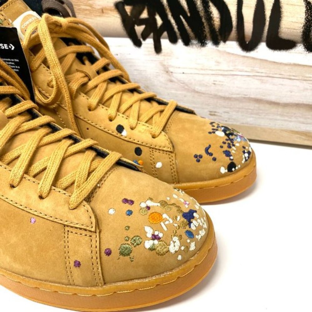💖MEGA SALE💖Converse X Bandulu Shoes Men's Pro Leather Mid Honey Suede 169908C - Picture 4 of 9